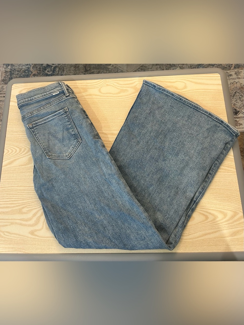 MOTHER The Twister Skimp Light Wash Flare Jeans